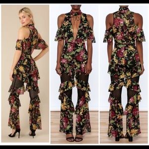 Wow couture FLORAL LACE JUMPSUIT